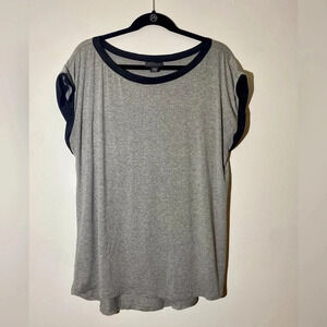 Gray and Black Women's Top